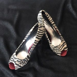 Zebra print heels